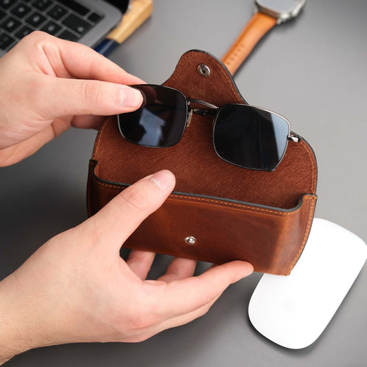 Rochester Full-Grain Leather Eyeglass Case