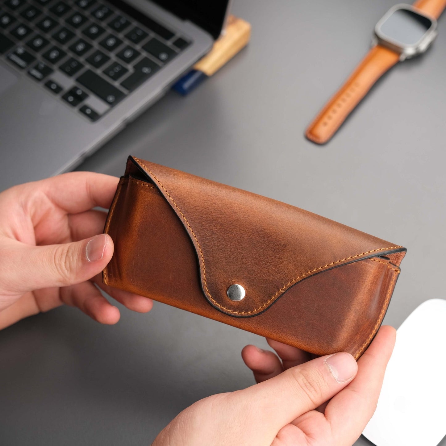 Rochester Full-Grain Leather Eyeglass Case