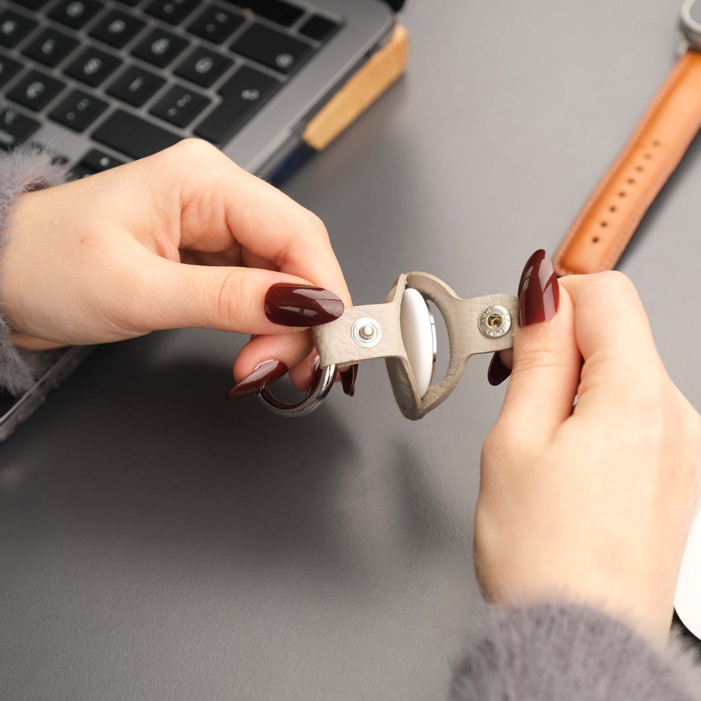 Saratoga Leather AirTag Holder