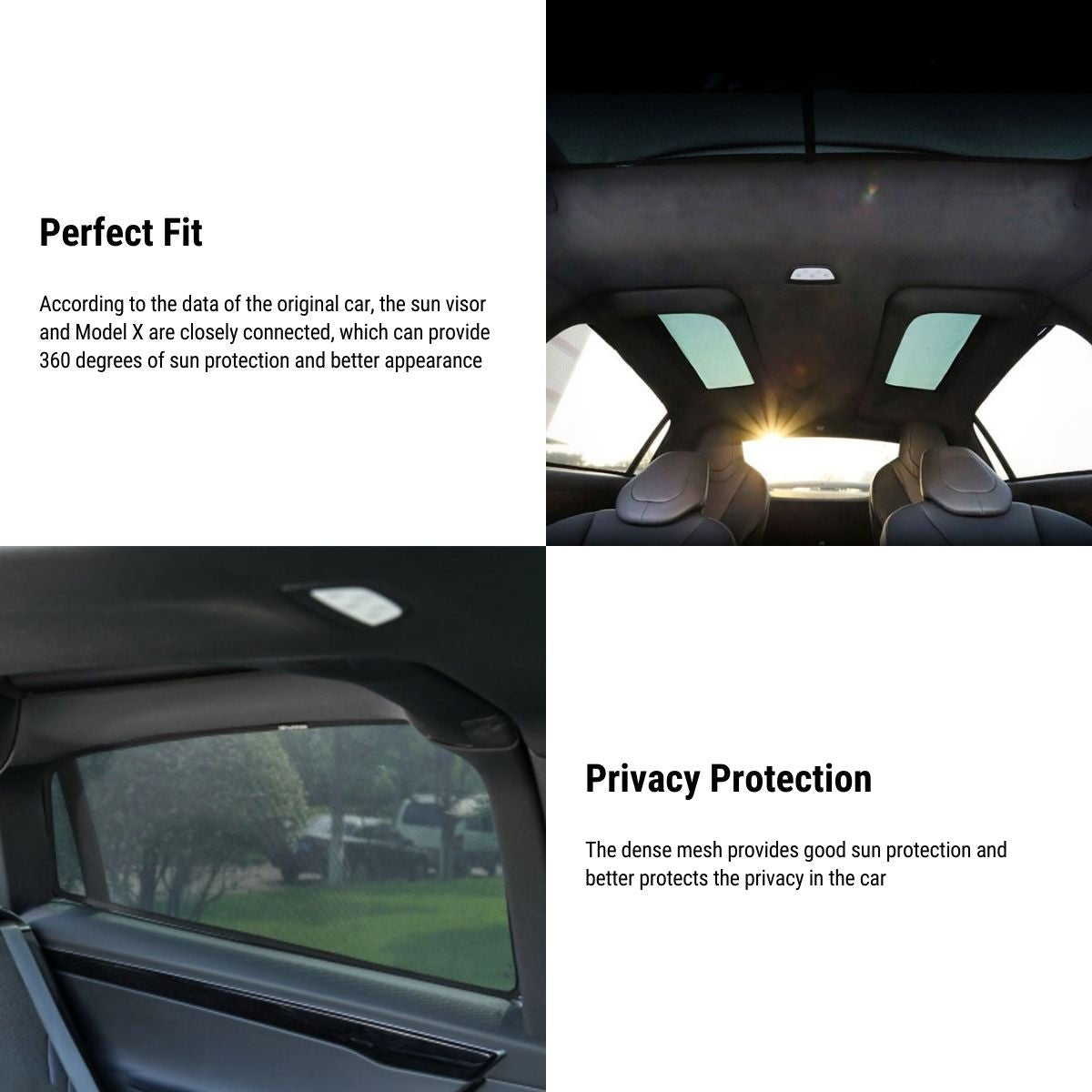 Side Car Window Sunroof Sunshades for Model X