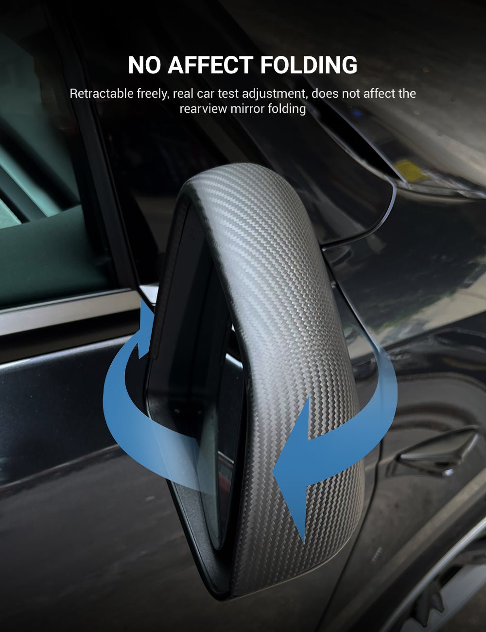 Side Mirror Cover OEM Style for Tesla Model X / S - Dry Carbon Fiber Exterior Mods