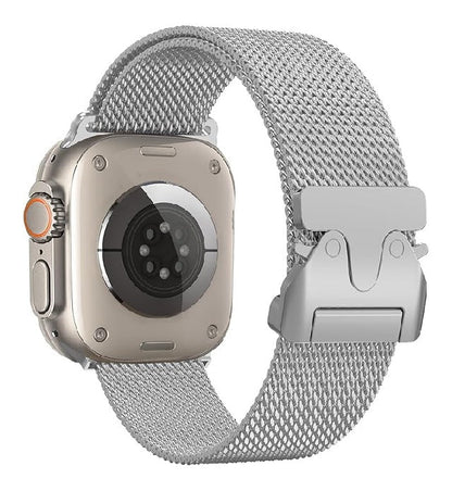 Magnetic Umbrella Buckle Milanese Stainless Steel Strap for Apple Watch