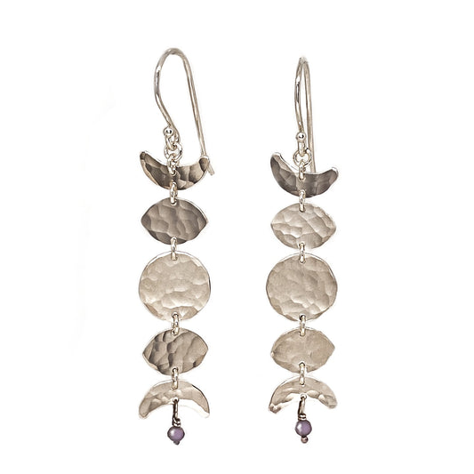 Moon Phase Earrings in Sterling Silver