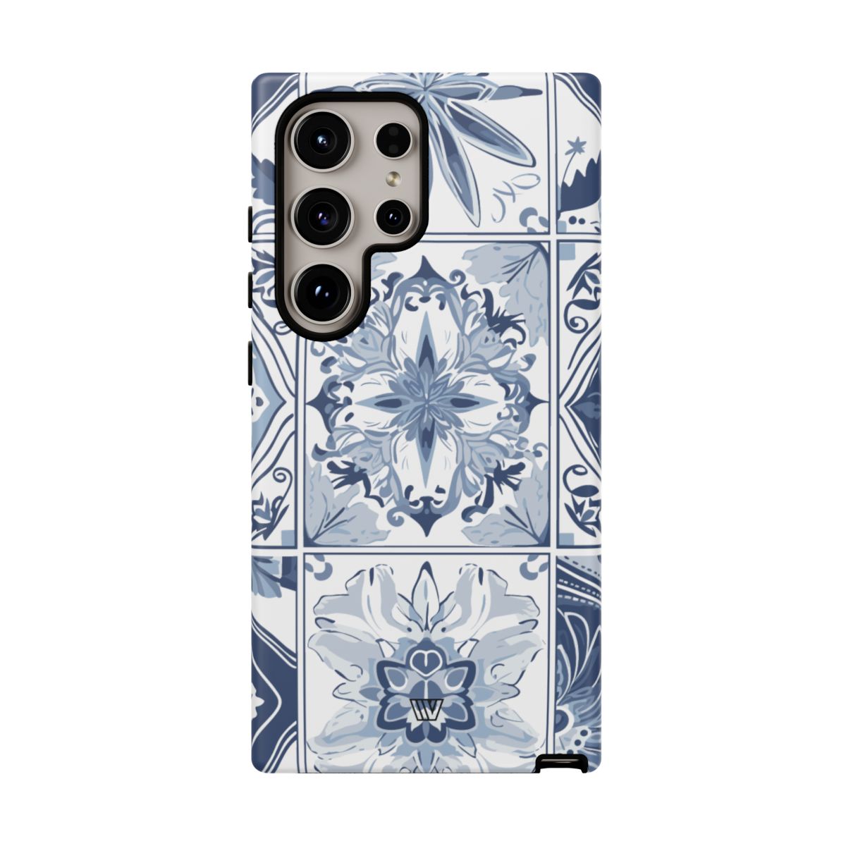 BLUE WHITE TILE | Tough Phone Case