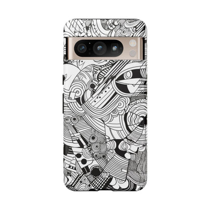 B&W ABSTRACT DOODLE | Tough Phone Case