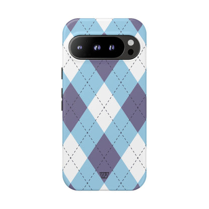 BLUE WHITE PURPLE ARGYLE | Tough Phone Case