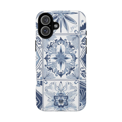 BLUE WHITE TILE | Tough Phone Case