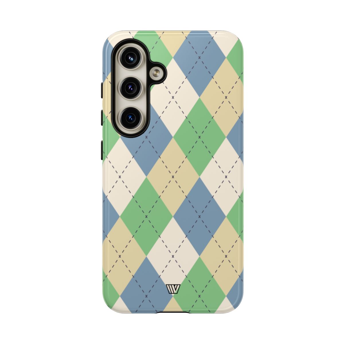 GREEN BLUE BEIGE ARGYLE | Tough Phone Case