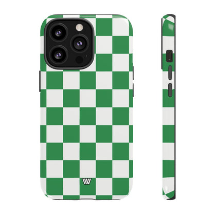 GREEN WHITE CHECKERBOARD | Tough Phone Case