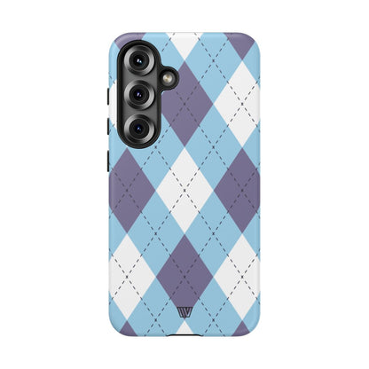 BLUE WHITE PURPLE ARGYLE | Tough Phone Case