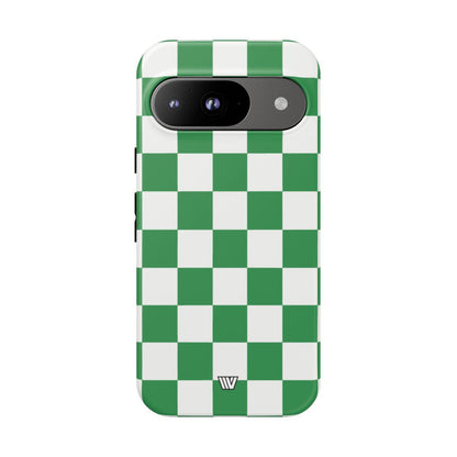 GREEN WHITE CHECKERBOARD | Tough Phone Case
