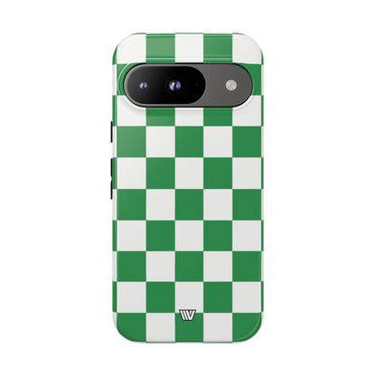 GREEN WHITE CHECKERBOARD | Tough Phone Case