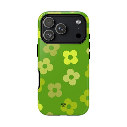 GREEN RETRO FLOWERS | Tough Phone Case