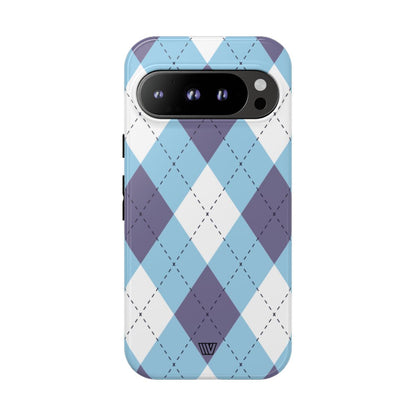 BLUE WHITE PURPLE ARGYLE | Tough Phone Case
