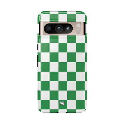 GREEN WHITE CHECKERBOARD | Tough Phone Case