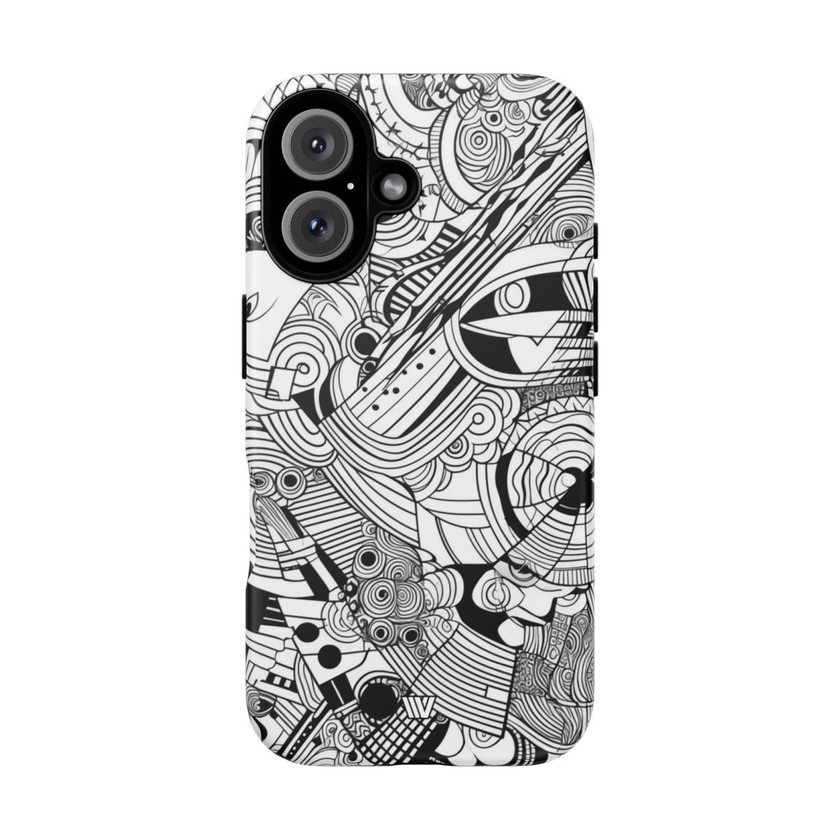 B&W ABSTRACT DOODLE | Tough Phone Case