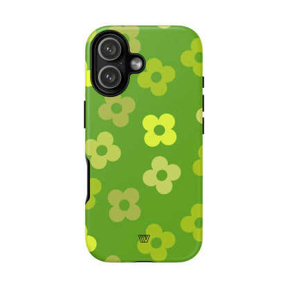 GREEN RETRO FLOWERS | Tough Phone Case