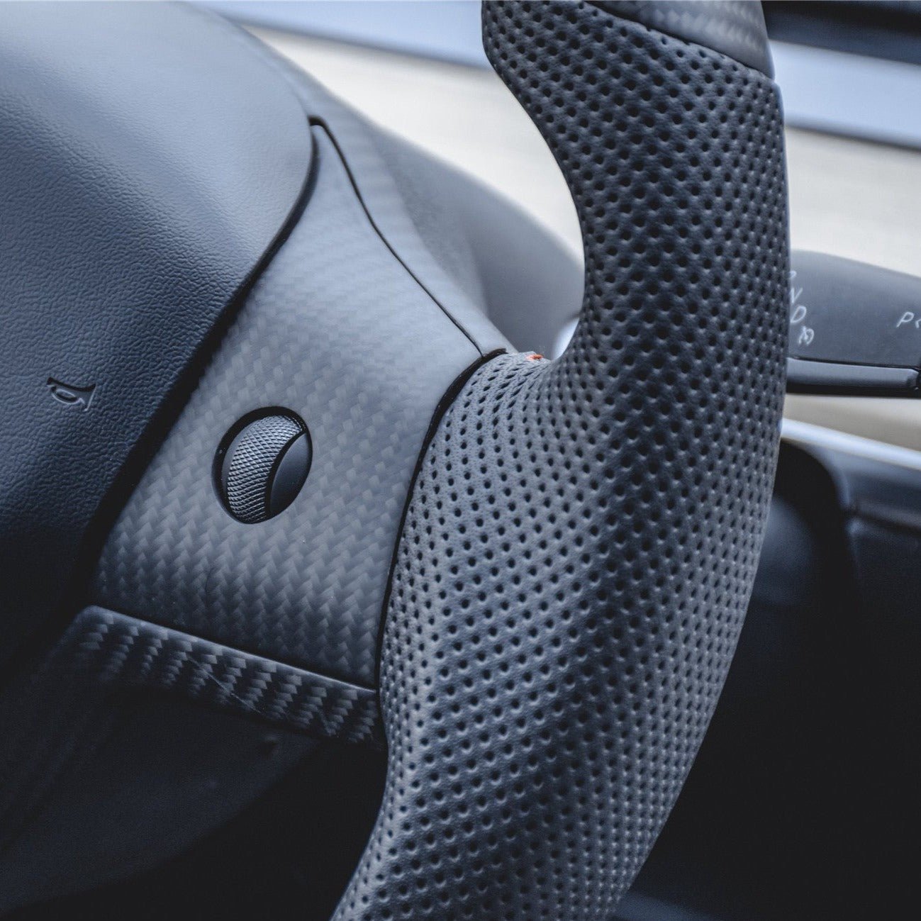 TESERY Sport Carbon Fiber Steering Wheel for Tesla Model 3 / Y【Style 25】