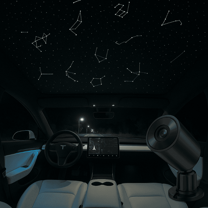 Starry Sky Sunroof Projector Ambient Lighting for Tesla丨 Galaxy Lighting Effect