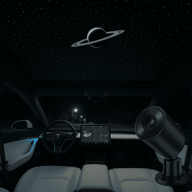 Starry Sky Sunroof Projector Ambient Lighting for Tesla丨 Galaxy Lighting Effect