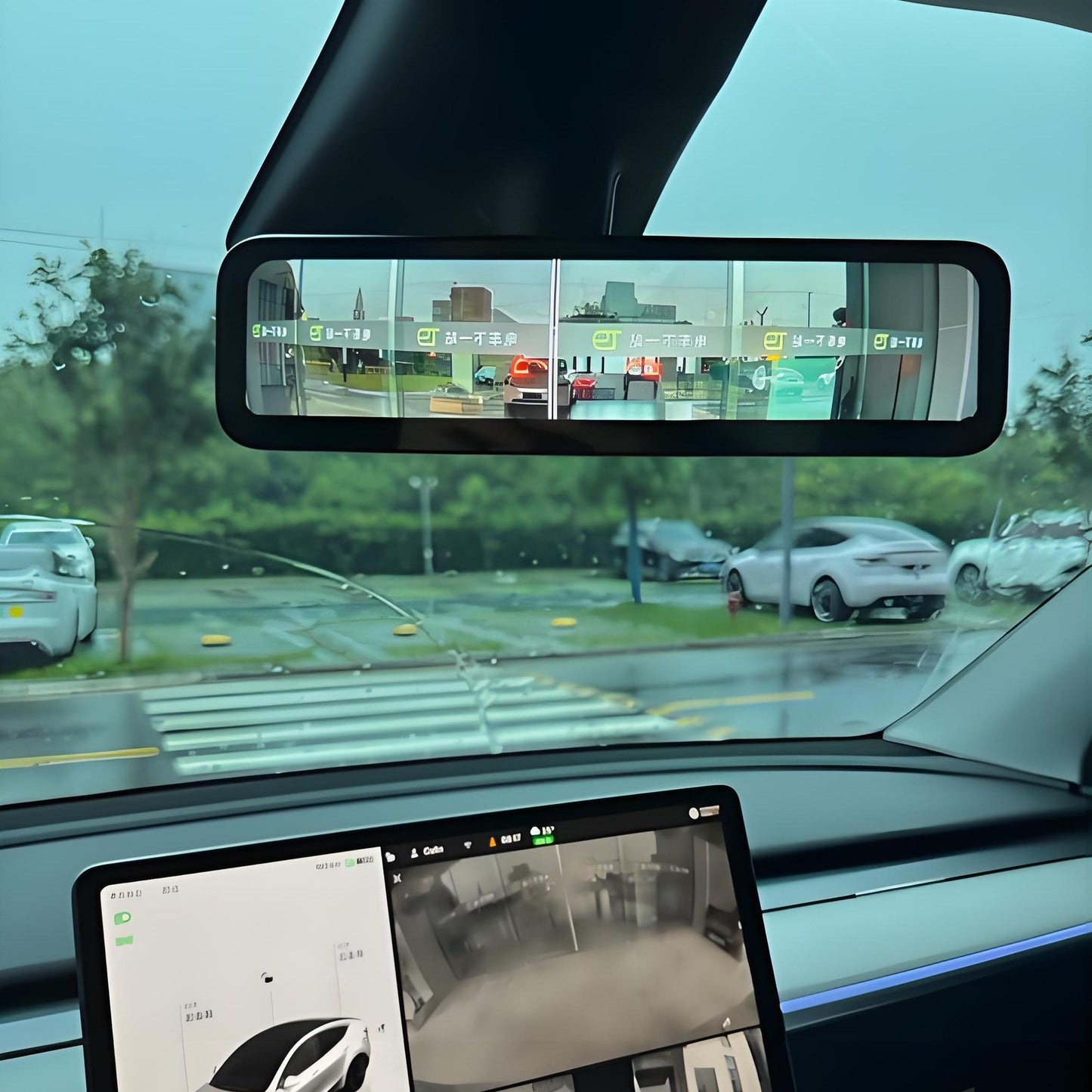 Streaming Rearview Mirror Recorder for Tesla Model 3 Highland / Model Y Juniper（HW4.0）
