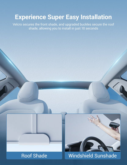 Summer Comfort Pack: Roof & Windshield Shades for Model 3 Highland