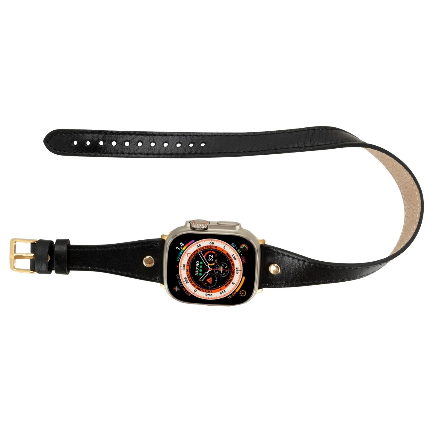 Syracuse Double Tour Leather Bands for Apple Watch 9, Ultra 2 and SE