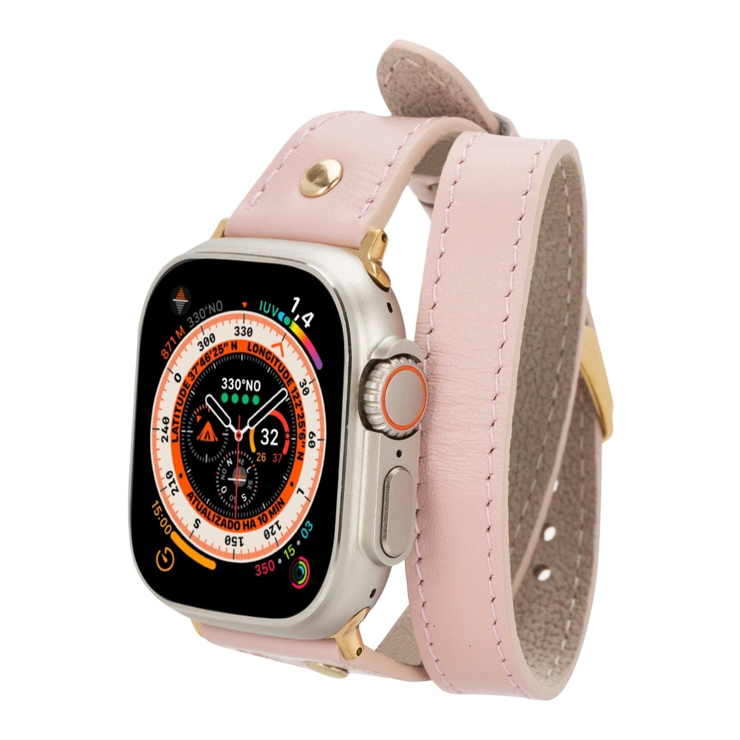 Syracuse Double Tour Leather Bands for Apple Watch 9, Ultra 2 and SE