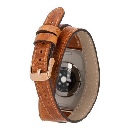 Syracuse Double Tour Leather Bands for Apple Watch 9, Ultra 2 and SE