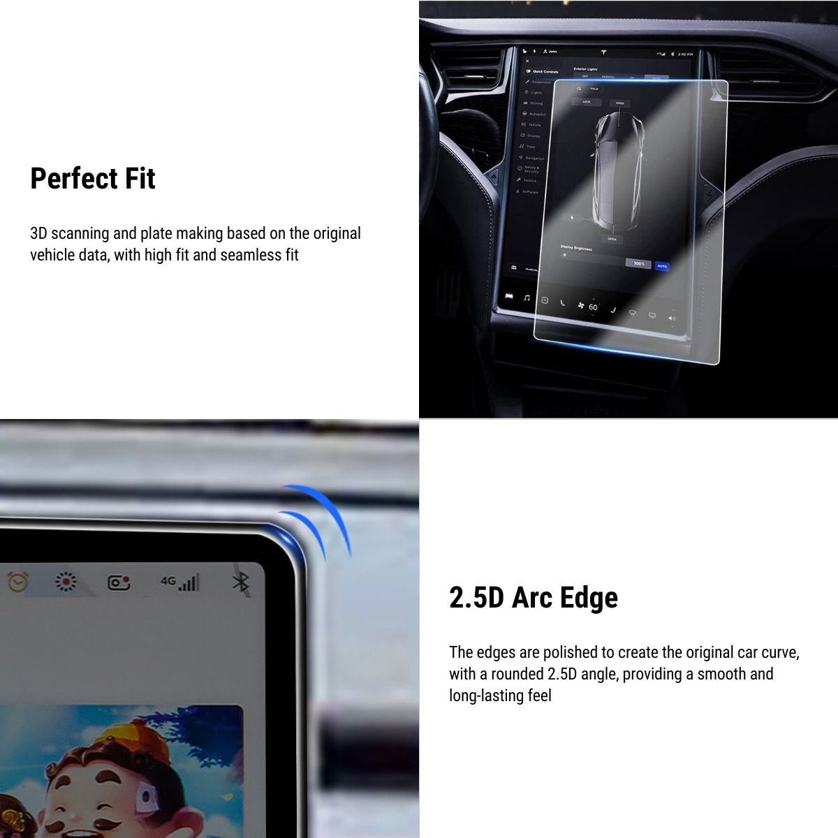 Tempered Glass Screen Protector for Model S/X【17 inch】