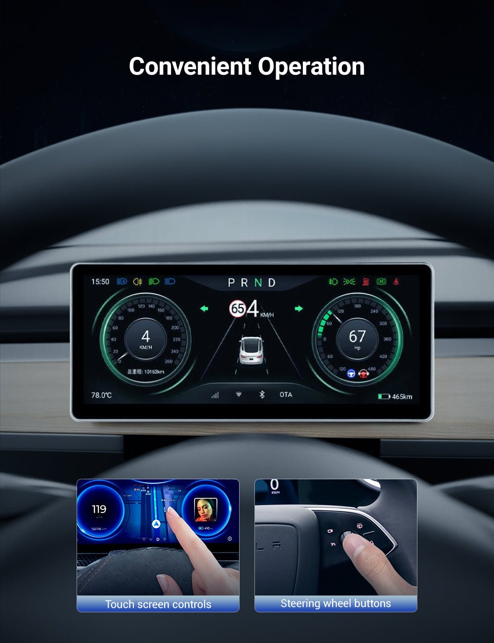 TESERY 10.25‘’ Android 4G Tesla Model 3 / Y Display LCD Instrument Dashboard Screen