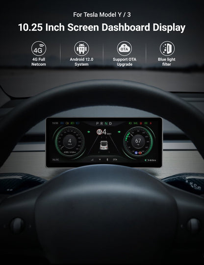 TESERY 10.25‘’ Android 4G Tesla Model 3 / Y Display LCD Instrument Dashboard Screen