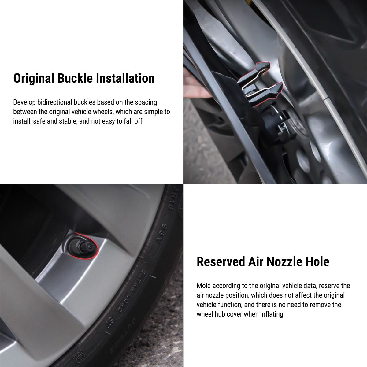 TESERY 18″ Wheel Caps S Plaid Style for Tesla Model 3 (4PCS)