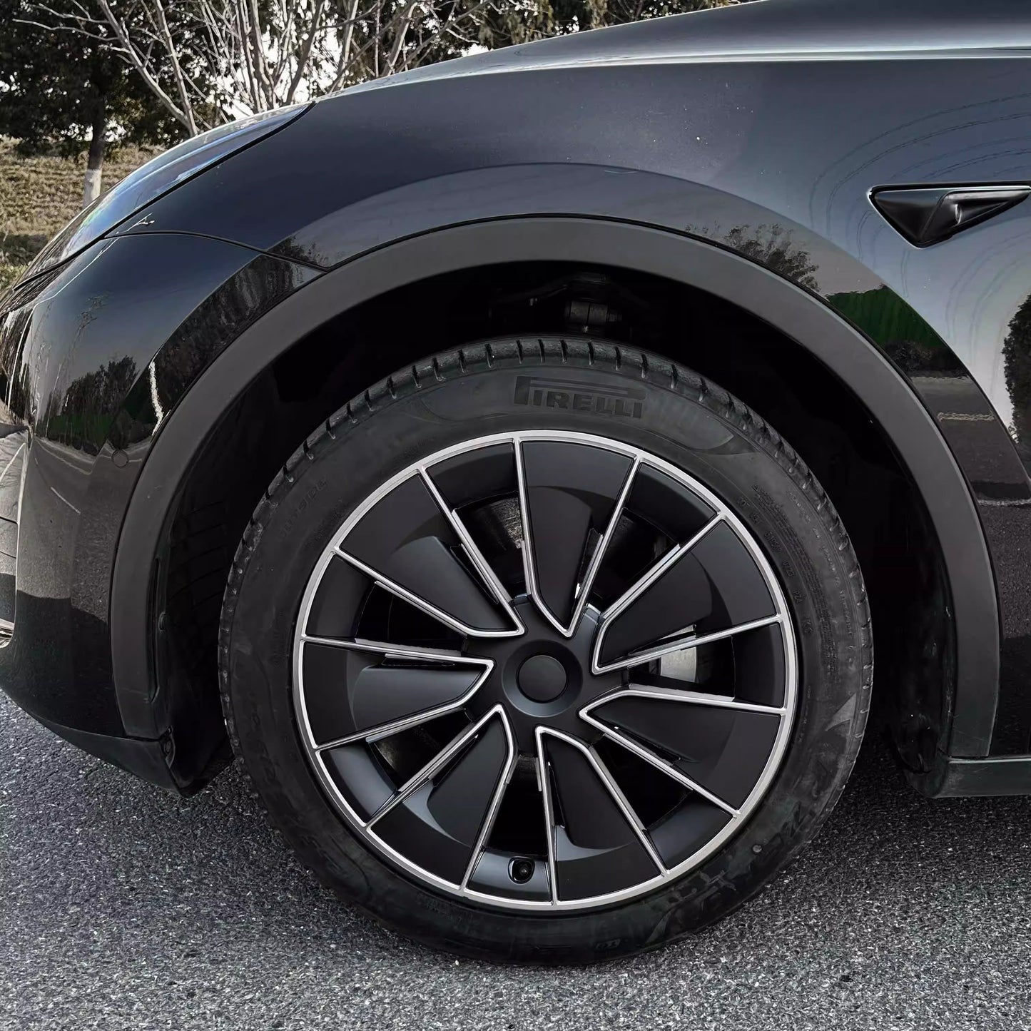 TESERY 19″ Gemini Wheel Hubcap for Tesla Model Y (4PCS)