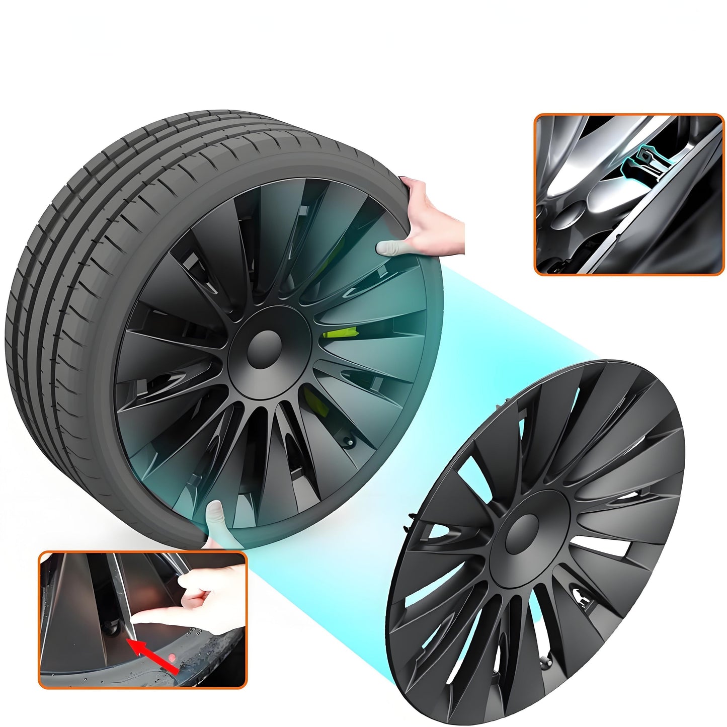 TESERY 19″ Performance Hub Caps For Tesla Model Y (4PCS)