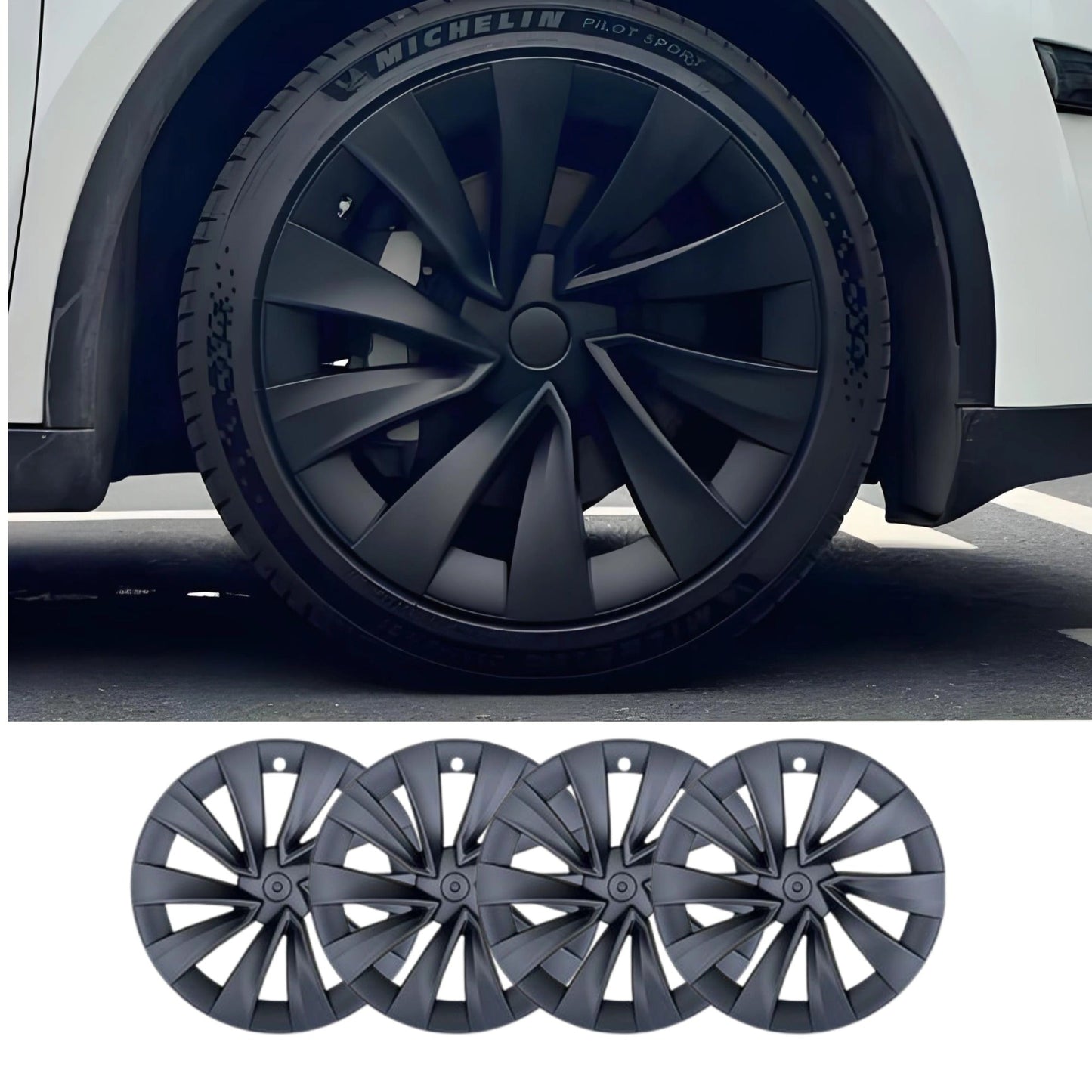 TESERY 20″ Helix Wheel Covers for Model Y Juniper
