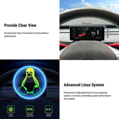 TESERY 6.2'' Dashboard Screen Display for Tesla Model 3 / Model Y
