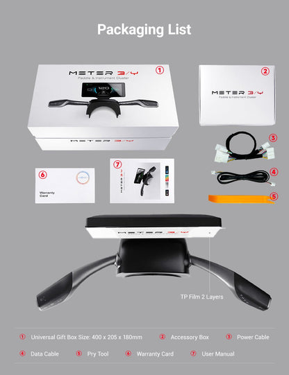 TESERY 7 Inch Gear Shift Touch Screen Dashboard Display for Tesla Model 3 Highland