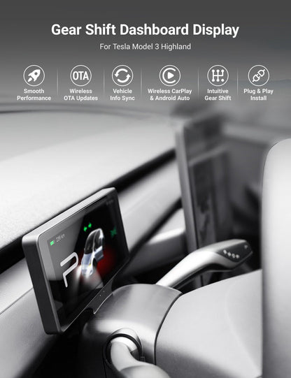 TESERY 7 Inch Gear Shift Touch Screen Dashboard Display for Tesla Model 3 Highland