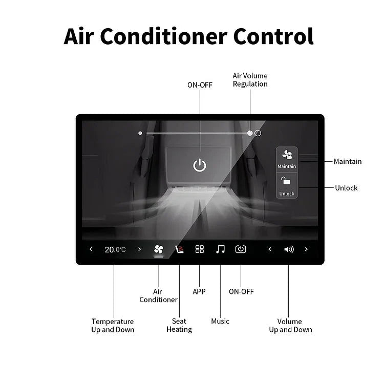 TESERY 7 Inch Rear Entertainment & Climate Control Screen for Tesla Model Y / 3