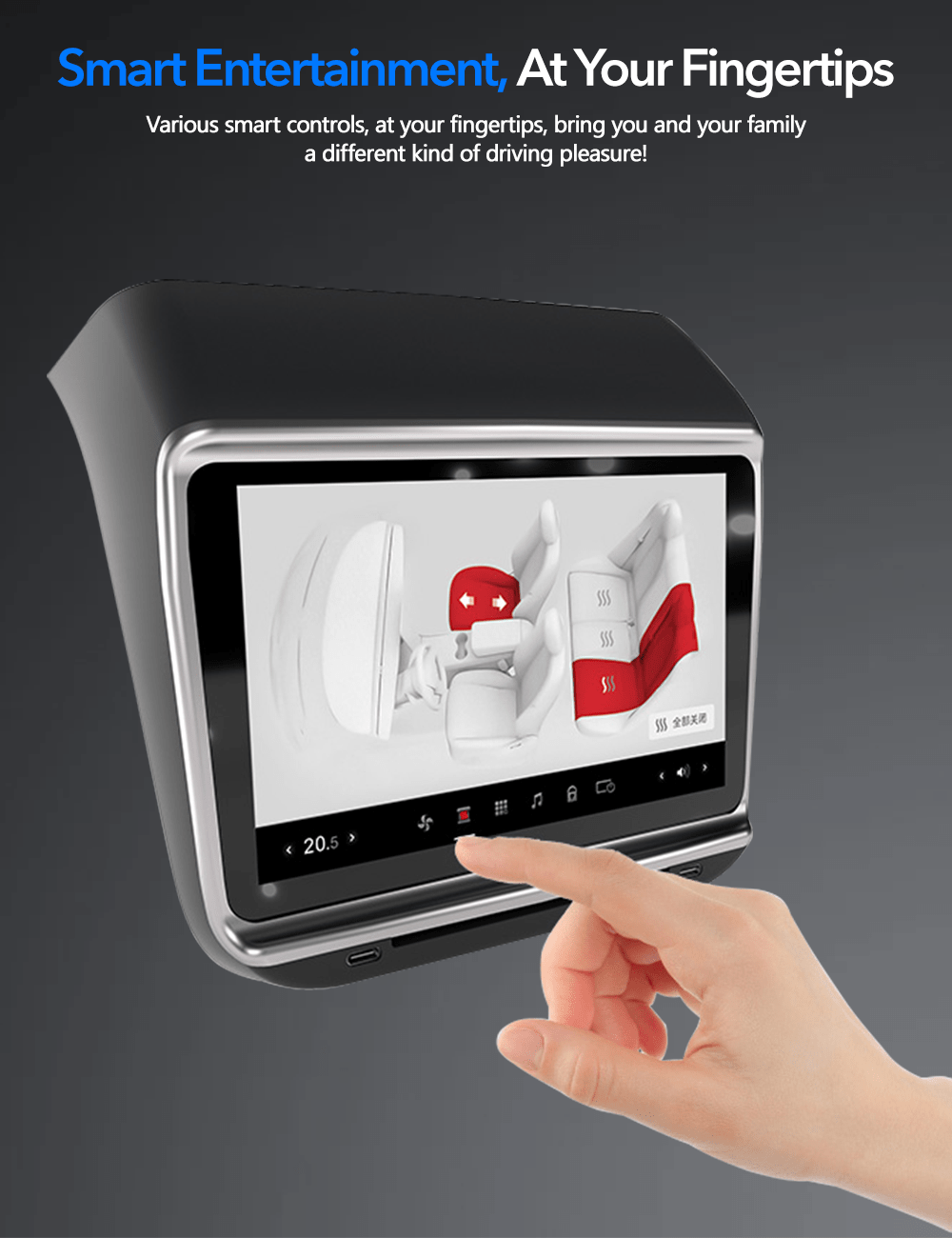 TESERY 7.2" 7.5" Rear Seat Entertainment System for Tesla Model 3/Y