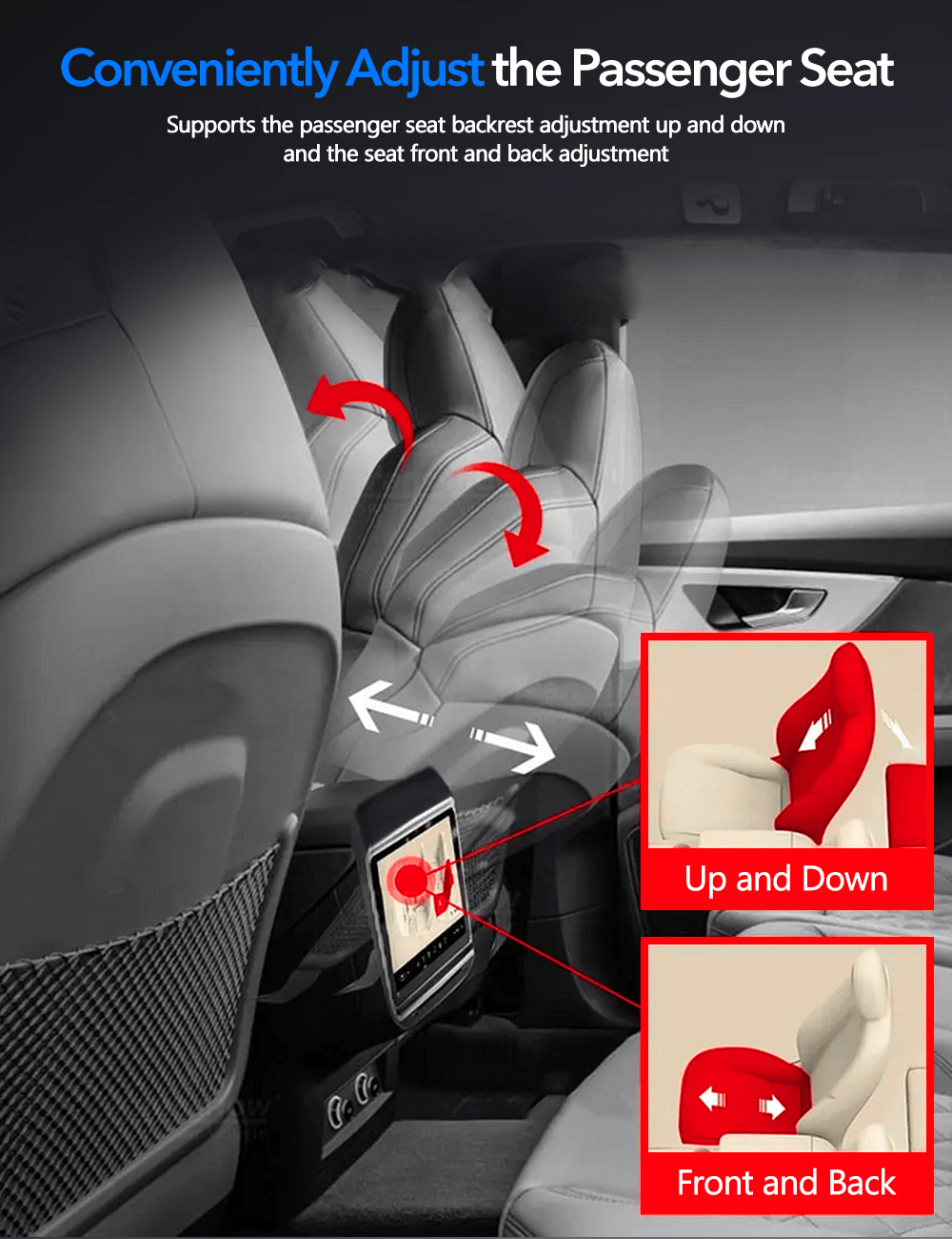 TESERY 7.2" 7.5" Rear Seat Entertainment System for Tesla Model 3/Y