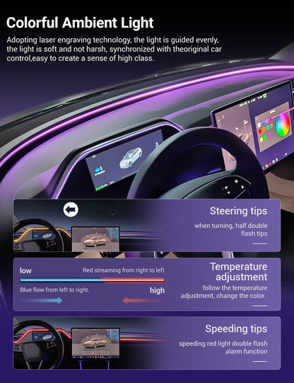 TESERY 8.9'' Integrated Dashboard Display with Ambient Lighting for Model 3 Highland / Model Y Juniper