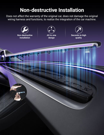 TESERY 8.9'' Integrated Dashboard Display with Ambient Lighting for Model 3 Highland / Model Y Juniper