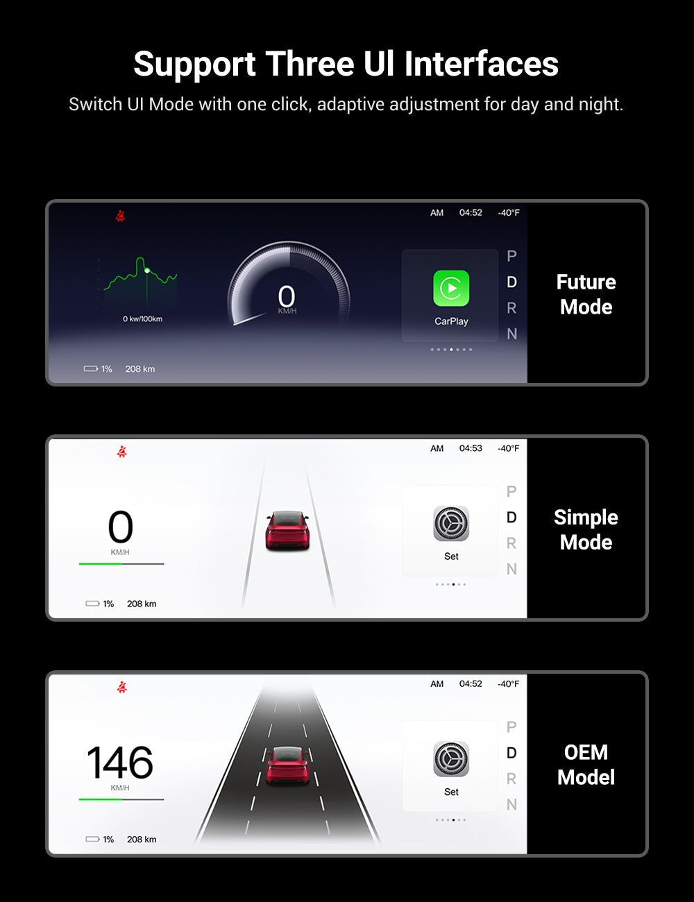 TESERY 8.9'' Integrated Dashboard Display with Ambient Lighting for Model 3 Highland / Model Y Juniper