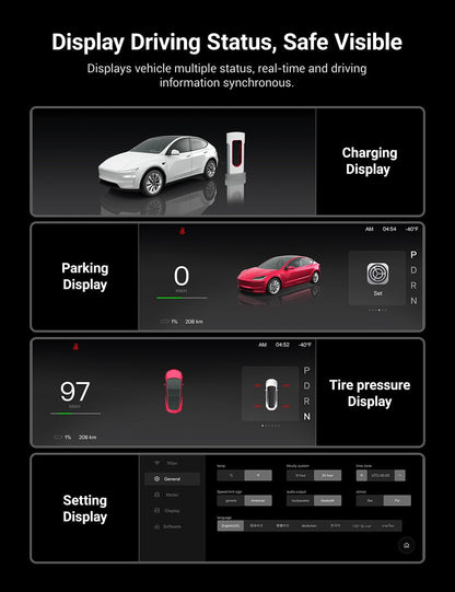 TESERY 8.9'' Integrated Dashboard Display with Ambient Lighting for Model 3 Highland / Model Y Juniper