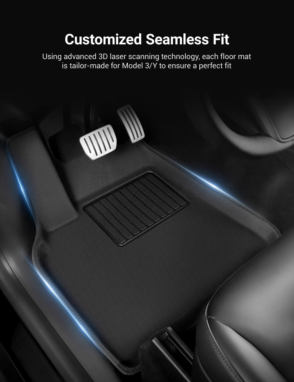 TESERY All Weather 3D Floor Mats for Tesla Model Y & Model 3 Highland