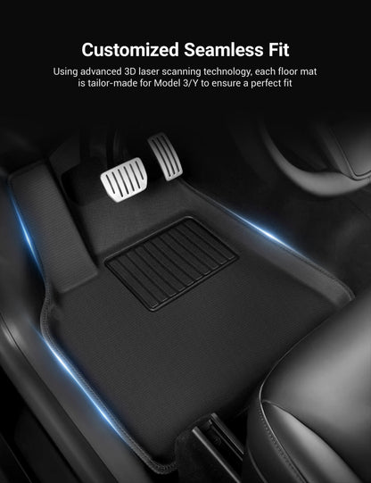 TESERY All Weather 3D Floor Mats for Tesla Model Y & Model 3 Highland