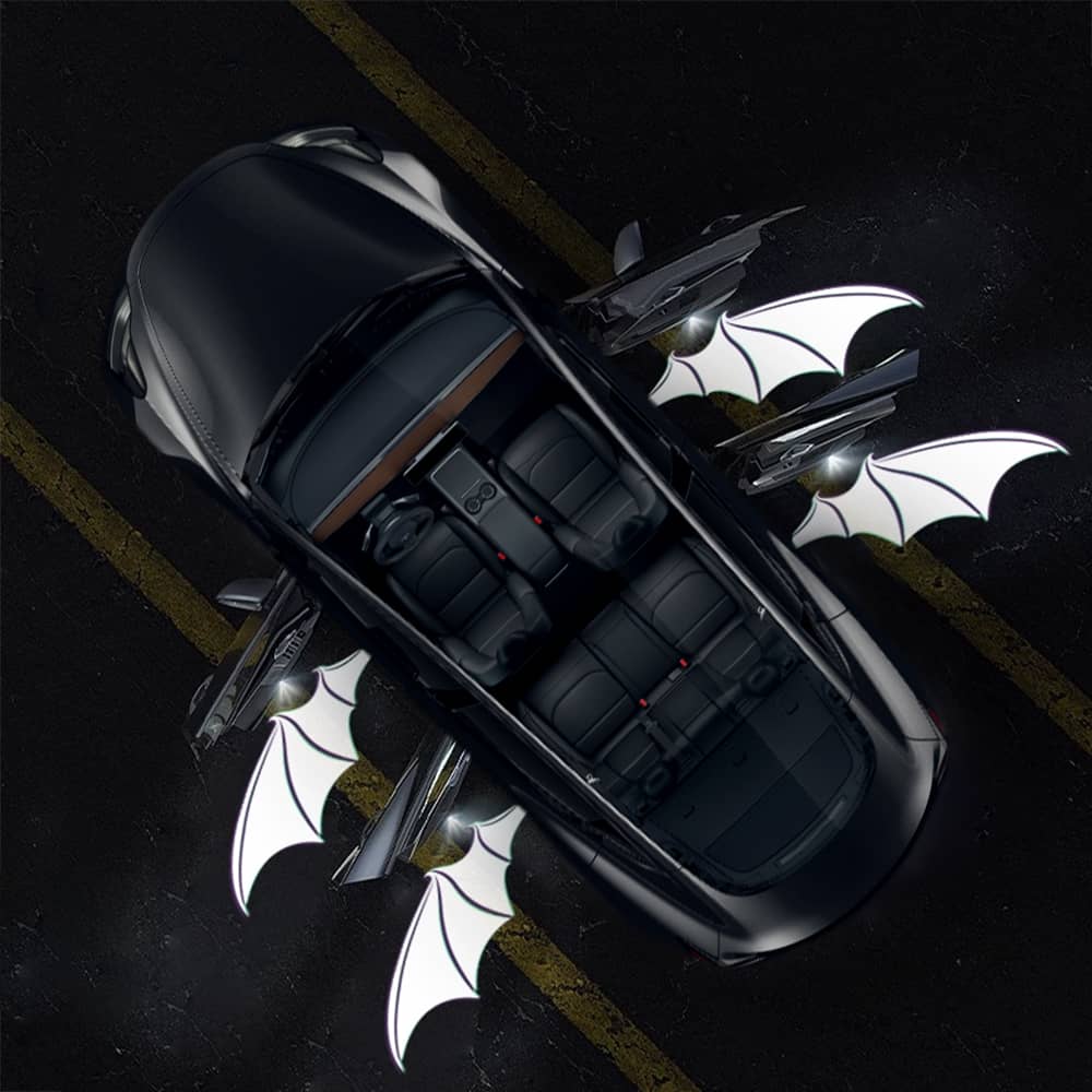 TESERY Angel Wings Door Welcome Lights for Model 3/Y/S/X