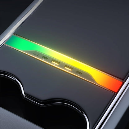 Center Console USB Hub with Ambient Lighting for Model 3 Highland/New Model Y